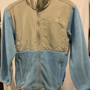 The North Face TNF Fleece Jacket Coat Blue Nice Condition Girls Large
